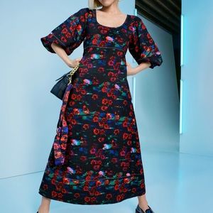 Rachel Comey x Target Puff Sleeve Abstract Print Midi Dress